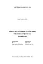 đánh giá hiệu quả sử dụng đất nông nghiệp trên địa bàn huyện mèo vạc, tỉnh hà giang  