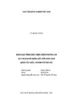 đánh giá tình hình thực hiện phương án quy hoạch sử dụng đất đến năm 2020 quận cầu giấy, thành phố hà nội  