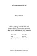 đánh giá hiệu quả công tác dồn điền đổi thửa trong xây dựng nông thôn mới trên địa bàn huyện kim sơn, tỉnh ninh bình  
