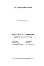 Nghiên cứu giá đất ở trên địa bàn thị xã phú thọ, tỉnh phú thọ  