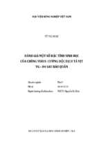 đánh giá một số đặc tính sinh học của chủng virus cường độc dịch tả vịt vg   04 sau bảo quản  luận văn thạc sỹ. thú y 60.64.01.01