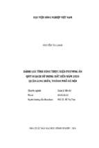 đánh giá tình hình thực hiện phương án quy hoạch sử dụng đất đến năm 2020 quận long biên, thành phố hà nội  