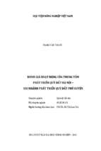 đánh giá hoạt động của trung tâm phát triển quỹ đất hà nội   chi nhánh phát triển quỹ đất phú xuyên  
