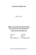 đánh giá tình hình thực hiện phương án quy hoạch sử dụng đất đến năm 2020 huyện văn lâm, tỉnh hưng yên  