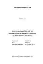 đánh giá hiện trạng và đề xuất các loại hình sử dụng đất nông nghiệp có hiệu quả tại huyện lâm thao, tỉnh phú thọ  