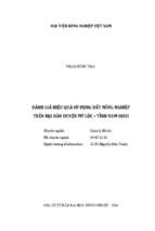 đánh giá hiệu quả sử dụng đất nông nghiệp trên địa bàn huyện mỹ lộc   tỉnh nam định  
