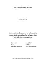 ứng dụng ảnh viễn thám và hệ thống thông tin địa lý xác định biến động đất đai thành phố thái bình, tỉnh thái bình  