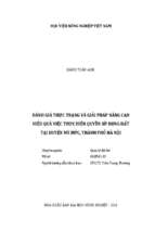 đánh giá thực trạng và giải pháp nâng cao hiệu quả việc thực hiện quyền sử dụng đất tại huyện mỹ đức, thành phố hà nội  