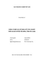 đánh giá hiệu quả sử dụng đất nông nghiệp trên địa bàn huyện yên dũng, tỉnh bắc giang  