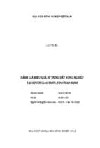 đánh giá hiệu quả sử dụng đất nông nghiệp tại huyện giao thủy, tỉnh nam định  