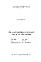đánh giá hiệu quả sử dụng đất nông nghiệp huyện gia lâm, thành phố hà nội  