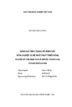 đánh giá thực trạng sử dụng đất nông nghiệp và đề xuất phát triển nông nghiệp đô thị sinh thái ở huyện thanh oai, thành phố hà nội  
