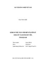 đánh giá việc thực hiện một số quyền sử dụng đất tại huyện duy tiên, tỉnh hà nam  