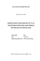 Nghiên cứu một số đặc điểm dịch tễ và các chỉ tiêu sinh lý máu ở đàn gà mắc bệnh do ort trên địa bàn tỉnh bắc giang  