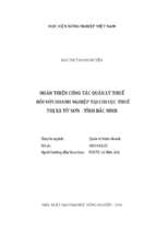 Hoàn thiện công tác quản lý thuế đối với doanh nghiệp tại chi cục thuế thị xã từ sơn tỉnh bắc ninh  