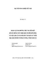 đánh giá ảnh hưởng việc thu hồi đất để xây dựng thủy điện bản vẽ đến đời sống và việc làm của người dân tái định cư trên địa bàn huyện tương dương, tỉnh nghệ an  