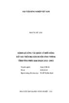 đánh giá hiệu quả sử dụng đất sản xuất nông nghiệp huyện phong thổ   tỉnh lai châu  