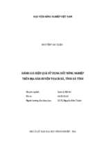 đánh giá hiệu quả sử dụng đất nông nghiệp trên địa bàn huyện thạch hà, tỉnh hà tĩnh  