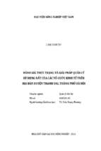 đánh giá thực trạng và giải pháp quản lý sử dụng đất của các tổ chức kinh tế trên địa bàn huyện thanh oai, thành phố hà nội  