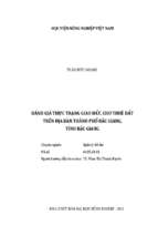 đánh giá thực trạng giao đất, cho thuê đất trên địa bàn thành phố bắc giang, tỉnh bắc giang  