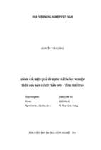 đánh giá hiệu quả sử dụng đất nông nghiệp trên địa bàn huyện tân sơn   tỉnh phú thọ  