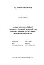 đánh giá thực trạng và đề xuất các loại hình sử dụng đất nông nghiệp theo hướng sản xuất hàng hóa trên địa bàn huyện mỹ hào, tỉnh hưng yên  
