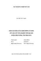 đánh giá hiệu quả và định hướng sử dụng đất sản xuất nông nghiệp trên địa bàn huyện vĩnh tường, tỉnh vĩnh phúc  