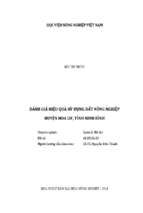 đánh giá hiệu quả sử dụng đất nông nghiệp huyện hoa lư, tỉnh ninh bình  