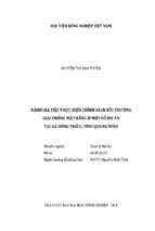 đánh giá việc thực hiện chính sách bồi thường giải phóng mặt bằng ở một số dự án tại xã đông triều, tỉnh quảng ninh  