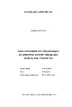 đánh giá tình hình thực hiện quy hoạch xây dựng nông thôn mới trên địa bàn huyện hạ hòa   tỉnh phú thọ  