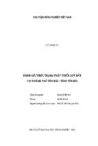 đánh giá thực trạng phát triển quỹ đất tại thành phố yên bái   tỉnh yên bái  