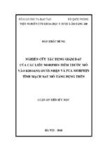 Luận án tiến sĩ nghiên cứu tác dụng giảm đau của các liều morphin tiêm trước mổ vào khoang dưới nhện và pca morphin