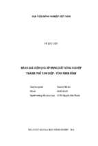đánh giá hiệu quả sử dụng đất nông nghiệp thành phố tam điệp   tỉnh ninh bình  