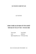 đánh giá hiệu quả sử dụng đất nông nghiệp trên địa bàn thị xã từ sơn   tỉnh bắc ninh  
