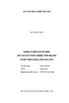đánh giá hiệu quả sử dụng đất sản xuất nông nghiệp trên địa bàn huyện tràng định, tỉnh lạng sơn  