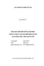 ứng dụng ảnh viễn thám và hệ thống thông tin địa lý xác định biến động đất đai thị xã sông công, tỉnh thái nguyên  