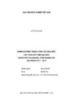 đánh giá thực trạng công tác giao đất, cho thuê đất trên địa bàn thành phố thanh hóa, tỉnh thanh hóa giai đoạn 2011   2015  