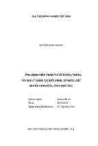ứng dụng viễn thám và hệ thống thông tin địa lý đánh giá biến động sử dụng đất huyện tam nông, tỉnh phú thọ  