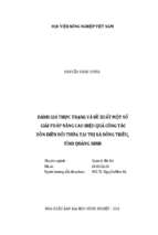 đánh giá thực trạng và đề xuất một số giải pháp nâng cao hiệu quả công tác dồn điền đổi thửa tại thị xã đông triều, tỉnh quảng ninh  