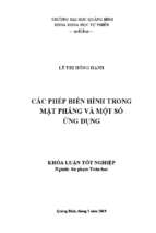 Các phép biến hình trong mặt phảng và một ứng dụng