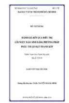 đánh giá kết quả điều trị lồi ngực bẩm sinh bằng phương pháp phẫu thuật đặt thanh kép