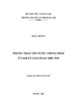 Phong trào yêu nước chống pháp ở nam kỳ giai đoạn 1885 1918