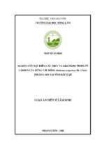 Nghiên cứu đặc điểm cấu trúc và khả năng tích lũy carbon của rừng vầu đắng (indosasa angustata mc. clure) thuần loài tại tỉnh bắc kạn