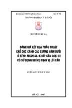 Luận án tiến sĩ đánh giá kết quả phẫu thuật chẻ dọc cành cao xương hàm dưới ở bệnh nhân sai khớp cắn loại iii