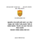 Nghiên cứu biến đổi mức lọc cầu thận, độ thẩm thấu nước tiểu ở bệnh nhân trước và sau tán sỏi niệu quản ngược dòng bằng nội soi