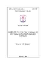 Luận án tiến sĩ nghiên cứu ứng dụng phác đồ graall 2005 điều trị bạch cầu cấp dòng lympho người lớn