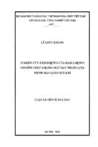 Nghiên cứu ảnh hưởng của hàm lượng ôxy đến chất lượng ngô hạt trong quá trình bảo quản kín khí