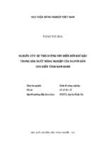 Nghiên cứu sự thích ứng với biến đổi khí hậu trong sản xuất nông nghiệp của người dân ven biển tỉnh nam định  luận án tiến sĩ. kinh tế nông nghiệp 62.62.01.15