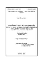 Luận án tiến sĩ nghiên cứu một số thay đổi miễn dịch và hiệu quả hỗ trợ điều trị bệnh zona bằng kem lô hội al 04