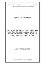 ứng dụng kỹ thuật chụp hình màu võng mạc để phát hiện bệnh lý võng mạc đái tháo đường